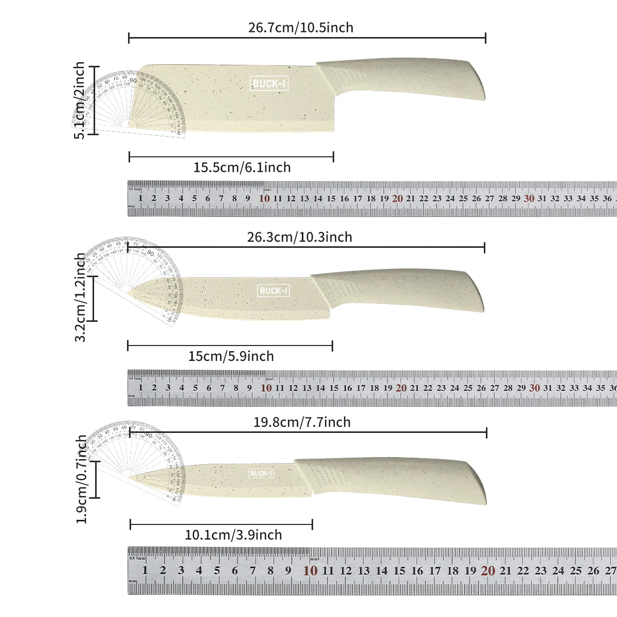 3-Piece Kitchen Knife Set – Stainless Steel Chef & Fruit Knives Kitchen Knife Set Axl