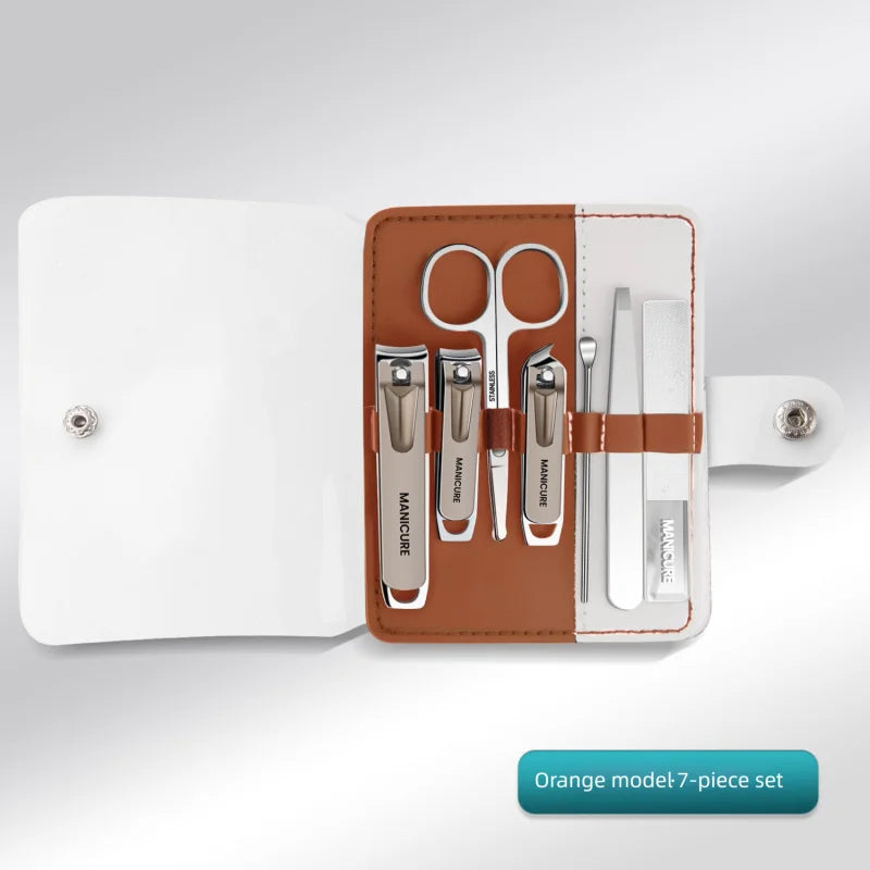 Stainless Steel Manicure Set – Portable Nail Care Kit & Bag Manicure Set Axl