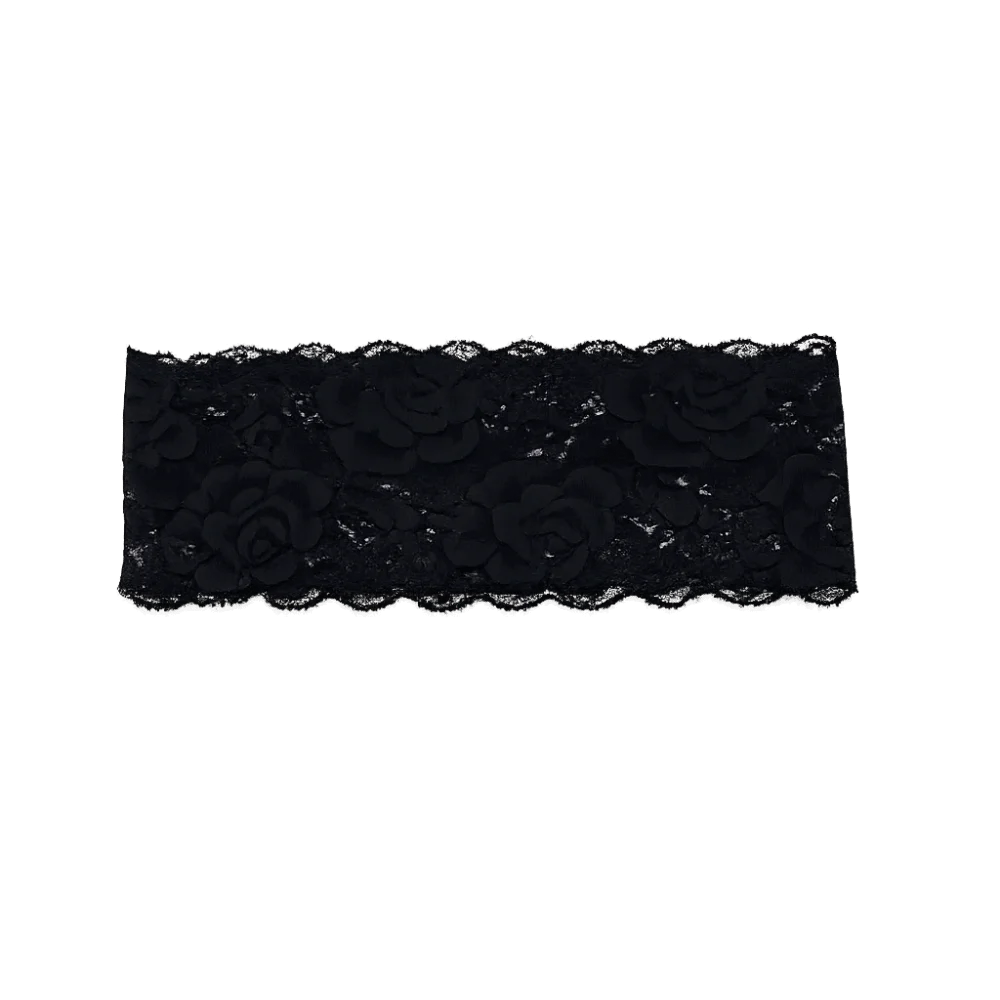 Korean Lace Wide Headband – Breathable Mesh Hair Wrap for Women Lace Hair Headband Axl Black