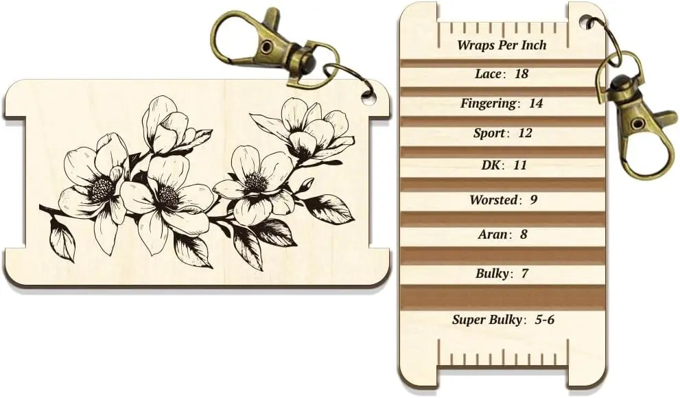 Magnolia Wood Yarn WPI Gauge with Diz & Clasp for Spinners Yarn WPI Gauge Axl AECH04-16391