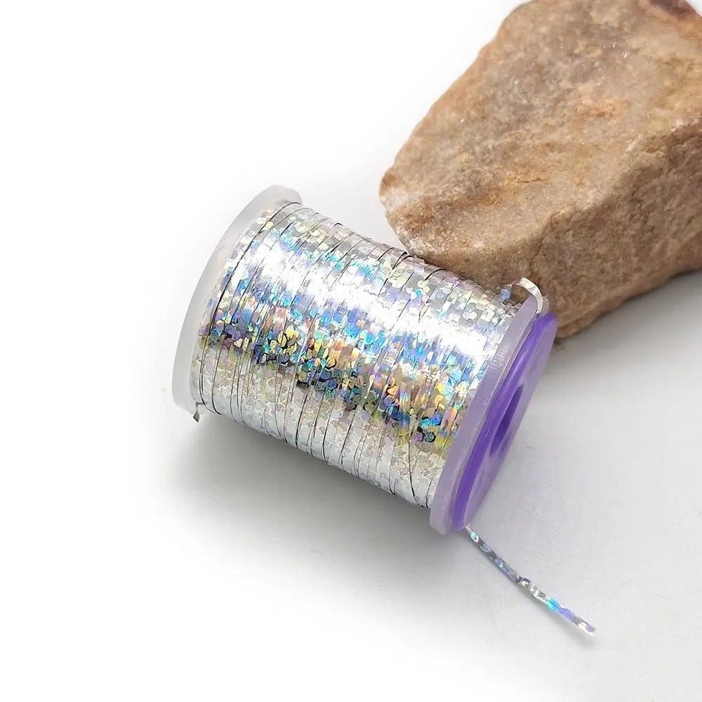 Holographic Flat Tinsel 1mm 120 Yard Fly Tying Flash Material Fly Tying Tinsel Axl 6