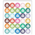 80 Sheets PVC Food Stickers – Flat Round Self-Adhesive Labels Decorative Sticker Set Axl AECH04-17588