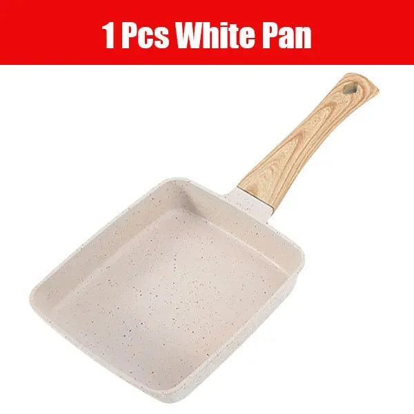 Nonstick 4-Cup Tamagoyaki Egg Pan – Gas & Induction Nonstick Egg Pan Axl White Tamagoyaki Pan