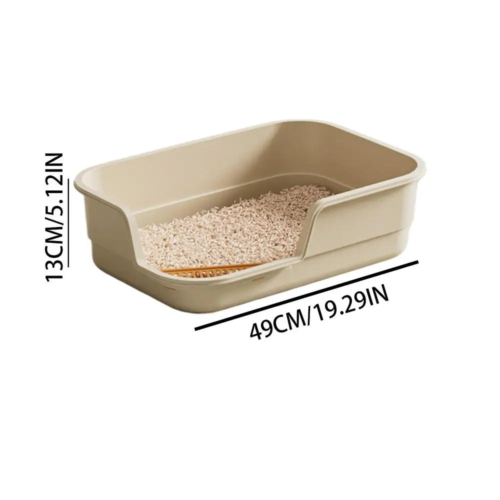Semi-Enclosed Cat Litter Box with High Sides & Scoop Cat Litter Box Axl White