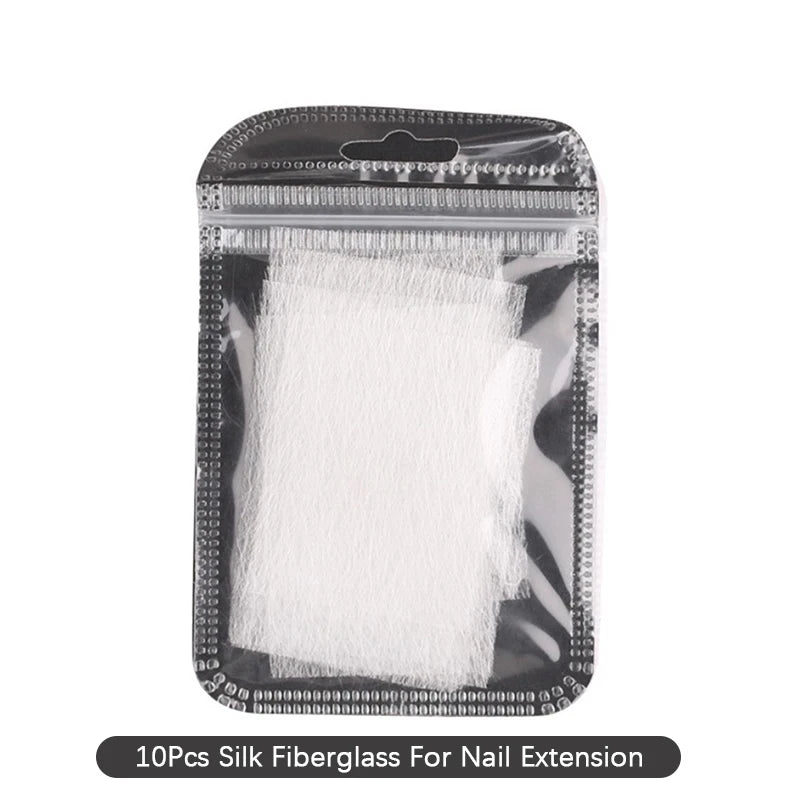 10Pcs Non-Woven Silk Nail Extension Forms | UV Gel Fiber Wraps Nail Extension Forms Axl 1Bag