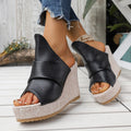 Women's 10cm Wedge Sandals – Roman Open Toe Platform Slides Wedge Platform Sandals Axl beige 38