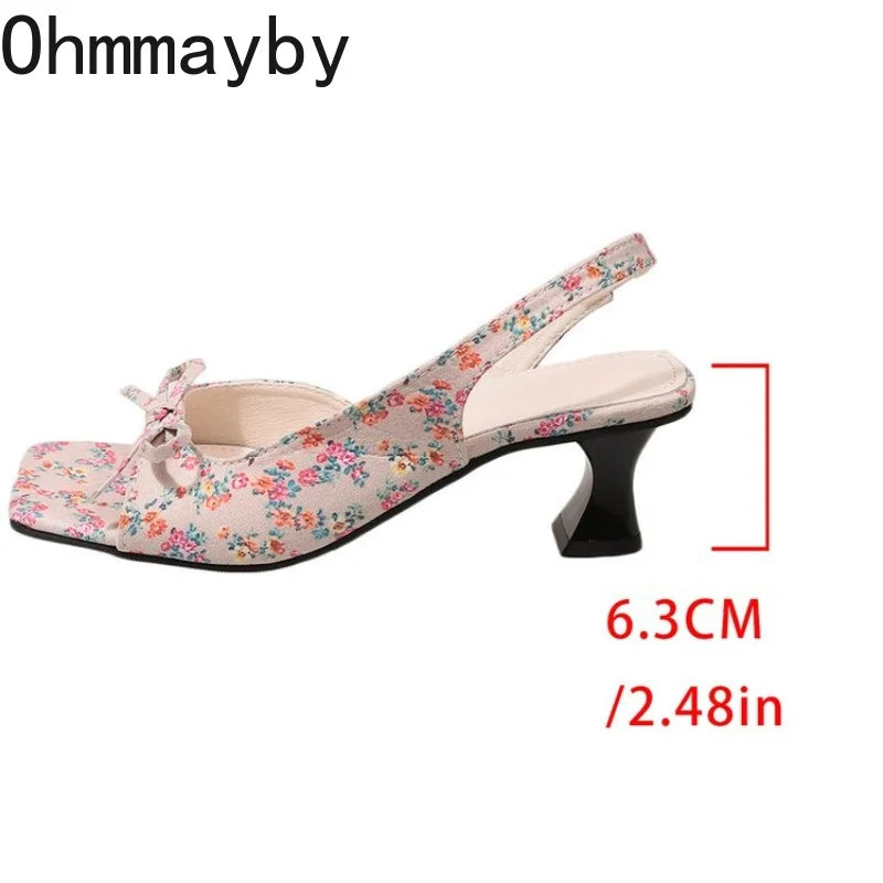Women's Butterfly-Knot Slingback High Heel Sandals | Party Shoes High Heel Sandals Axl
