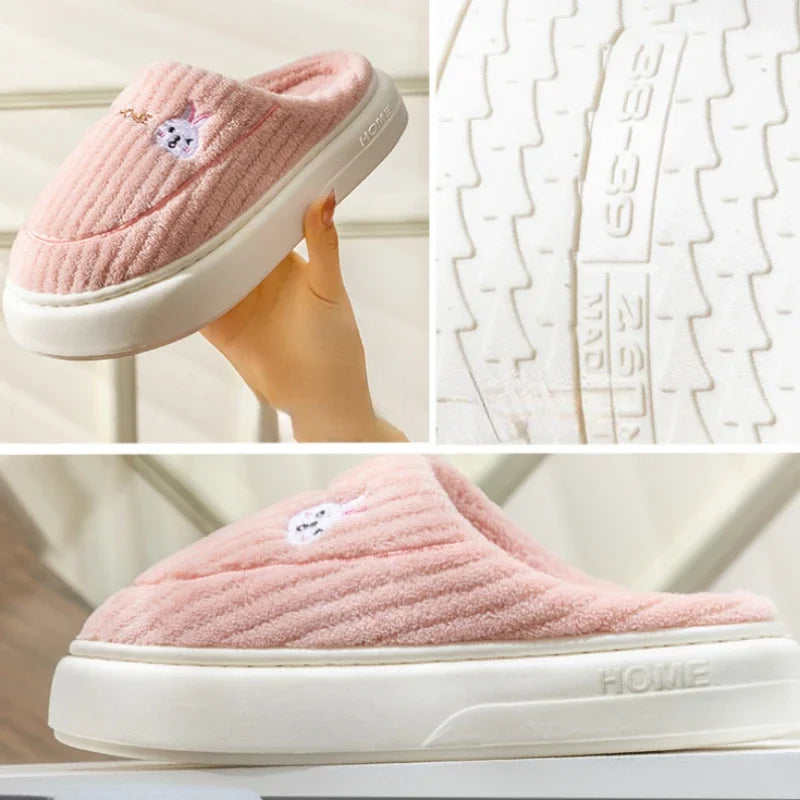 YBQJOO Men's Warm Cotton Winter Slippers – Anti-Slip Indoor Shoes Men's Winter Slippers Axl