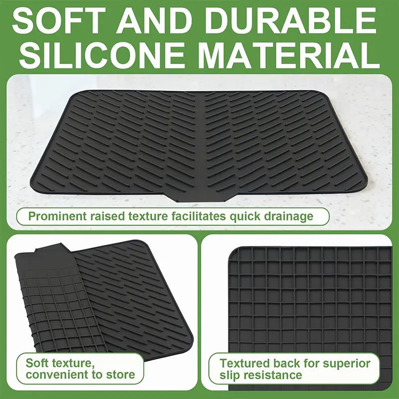 Silicone Dish Drying Mat – Non-Slip, Foldable & Heat-Resistant Dish Drying Mat Axl