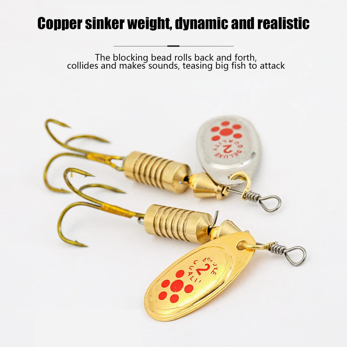 10-Pc Metal Spinner Bait Fishing Lure Set – Gold & Silver Fishing Spinner Lures Axl