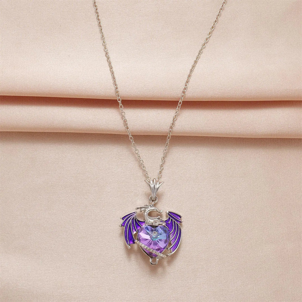 Crystal Dragon Pendant Necklace – Birthstone Gift for Women Pendant Necklace Axl