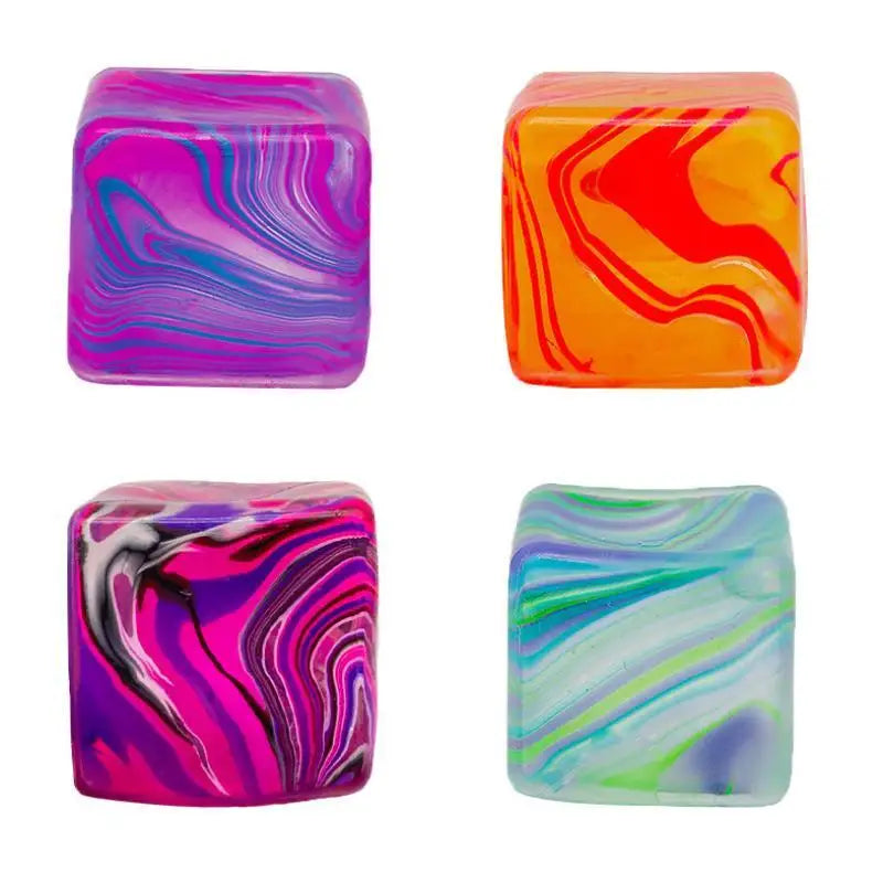 Marble Squeeze Fidget Cubes 4-Pack – Soft TPR Sensory Toy Fidget Sensory Toy Axl