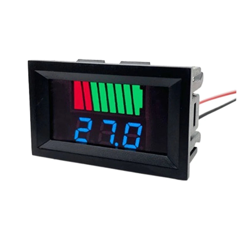 Battery Charge Level Indicator 12V–60V LED Voltmeter Tester Battery Capacity Meter Axl Blue