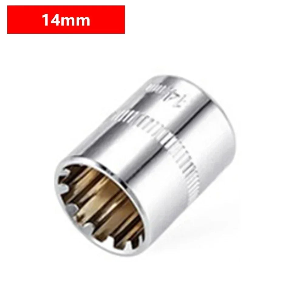 12-Point Socket Bit 1/4" Drive – Short Head 4–14mm Chrome Socket Bit Axl 14mm China Mainland