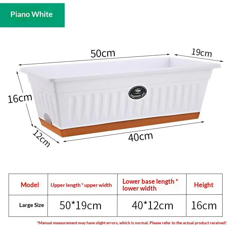 Rectangle Plastic Window Box Planter with Drainage – 50cm Window Box Planter Axl A1