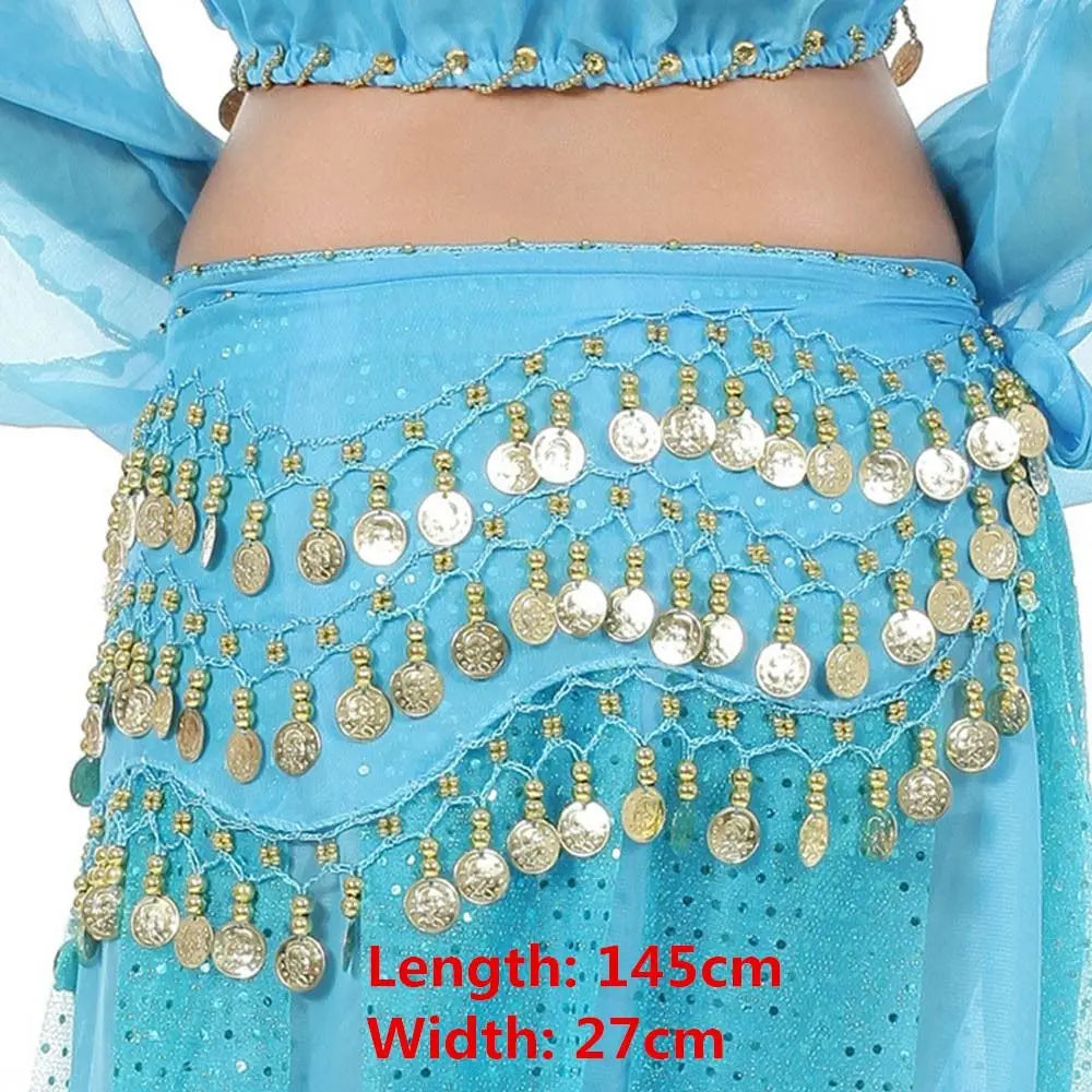 Women's Belly Dance Hip Scarf – Sequin Tassel Wrap Belt Skirt Belly Dance Costume Axl