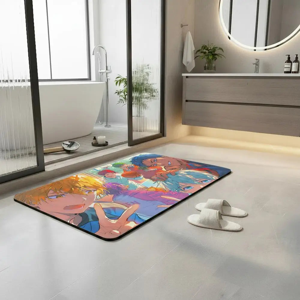Kuroko's Basketball Diatomite Bath Mat – Quick Dry, Non-Slip Diatomite Bath Mat Axl