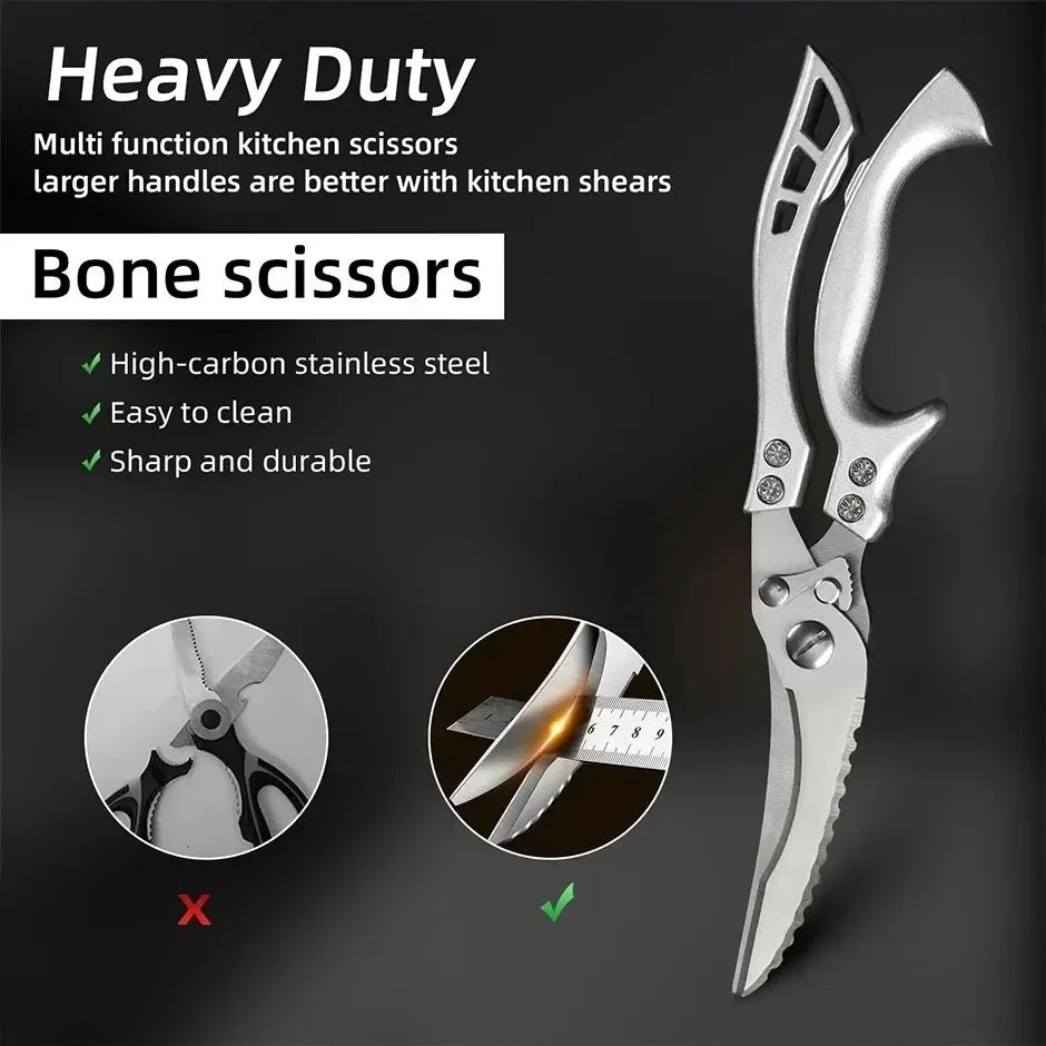 Professional Kitchen Shears – Stainless Steel Bone Scissors Kitchen Shears Axl