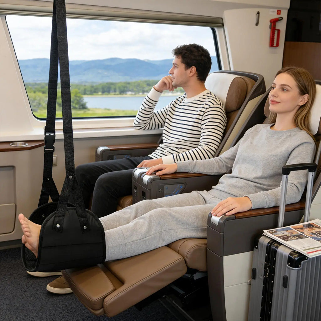 Travel Foot Hammock – Airplane Leg Rest & Foot Sling Travel Foot Hammock Axl