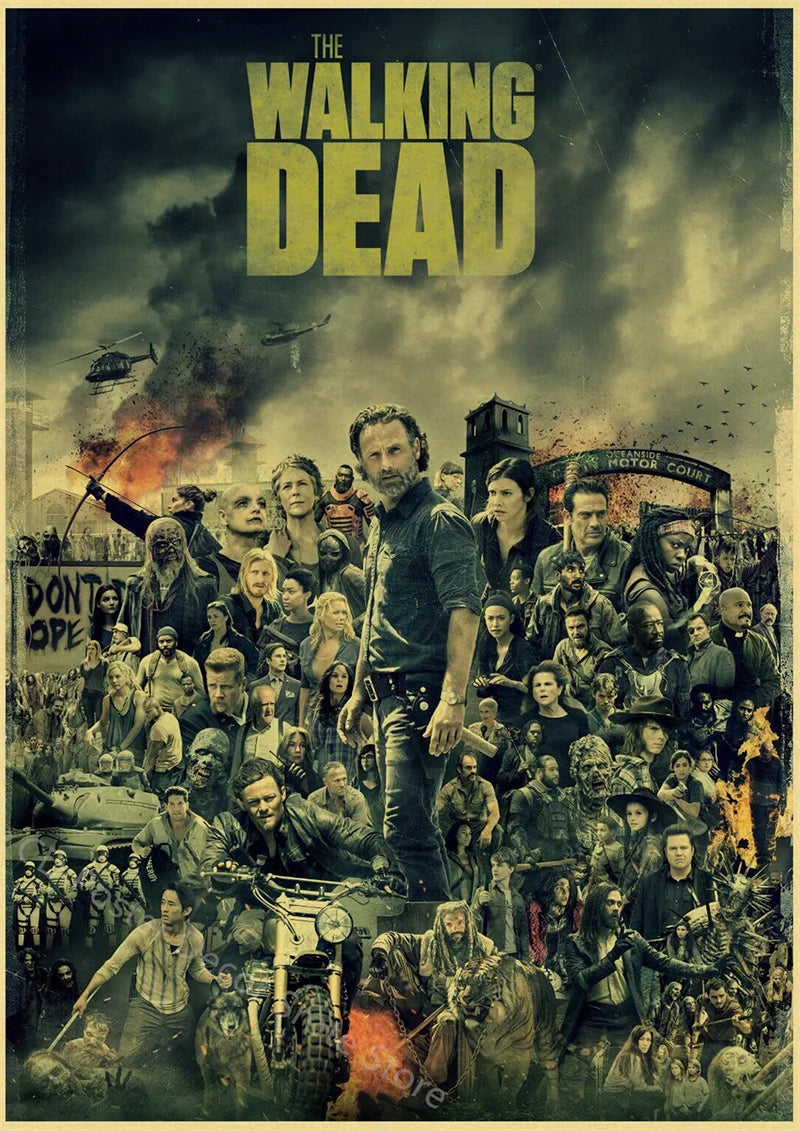 Walking Dead Retro Vintage Poster | Wall Art Print A3/A4