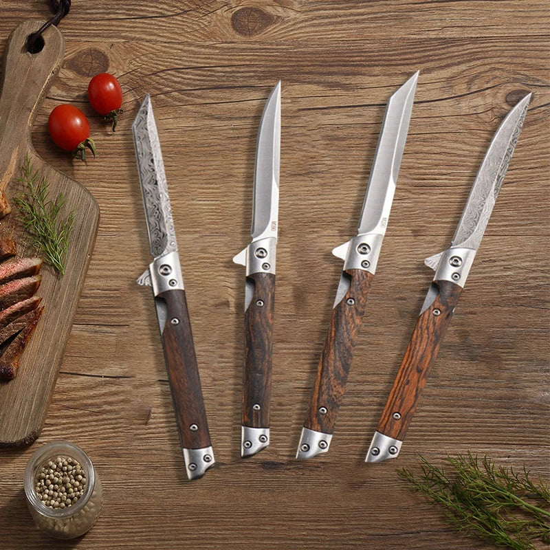 Damascus Folding Pocket Knife – Stainless Steel Camping EDC Folding Pocket Knife Axl