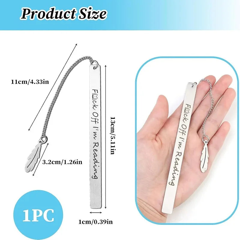 Stainless Steel Bookmark with Pendant | Teacher & Student Gift Metal Bookmark Axl