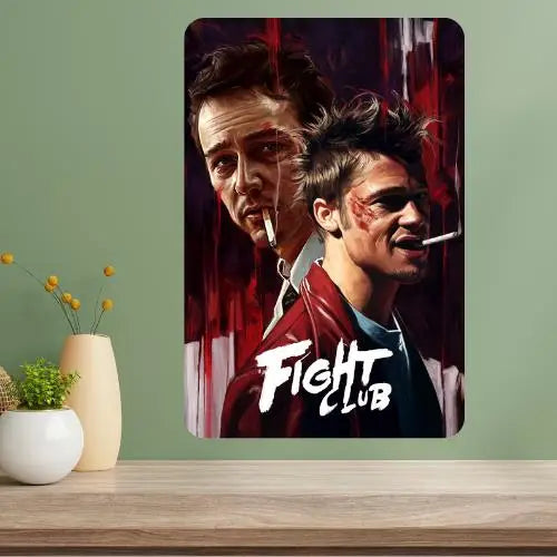Fight Club Classic Movie Metal Poster Sign – Vintage Wall Art Metal Wall Sign Axl aluminum sign aluminum 14x20cm