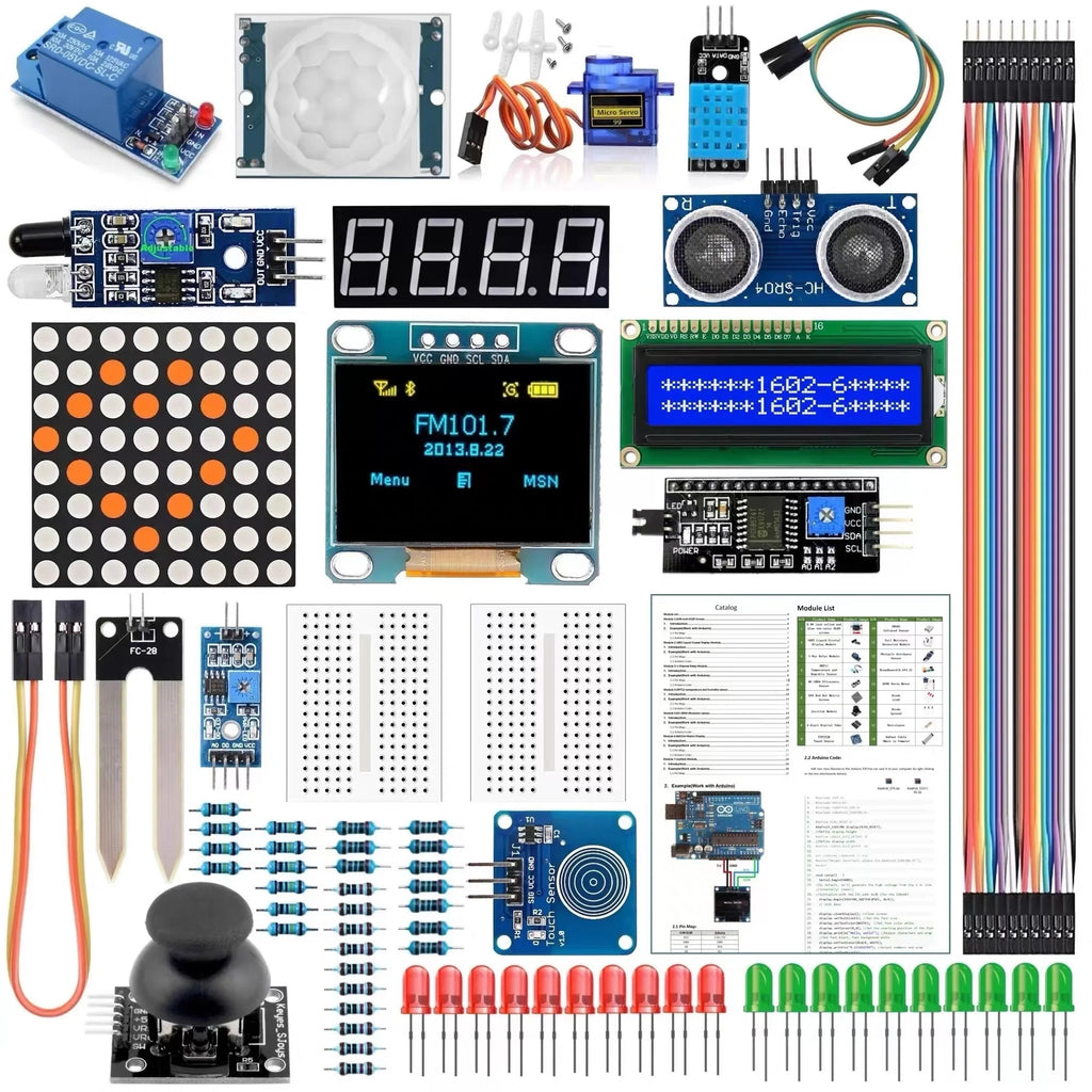 Arduino R3 Starter Kit – 1602 LCD & 0.96" OLED Display DIY Pack Electronics Starter Kit Axl Electronic Kit