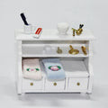 1:12 Dollhouse Miniature Wooden Bathroom Furniture Set Dollhouse Miniature Furniture Axl white