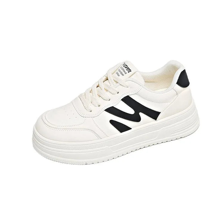 Women's Lightweight Thick Sole Sneakers – Breathable Mesh Lace-Up Women's Sneakers Axl black 37