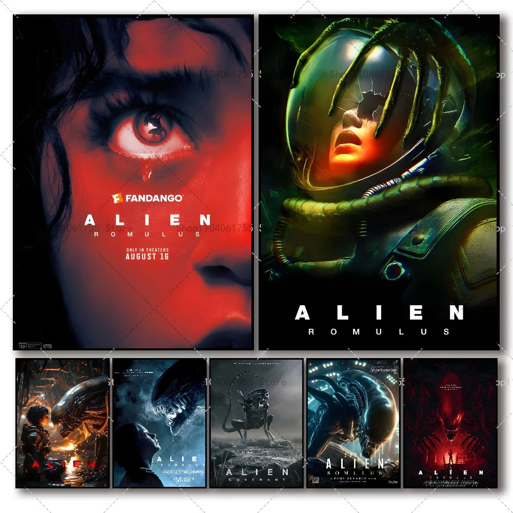 Alien Romulus 2024 Movie Poster | Self-Adhesive Wall Art Movie Wall Poster Axl