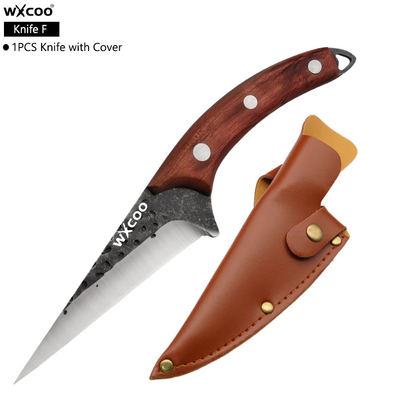 WXCOO Forged Boning Knife – Stainless Steel Butcher Knife Boning Knife Axl Knife E