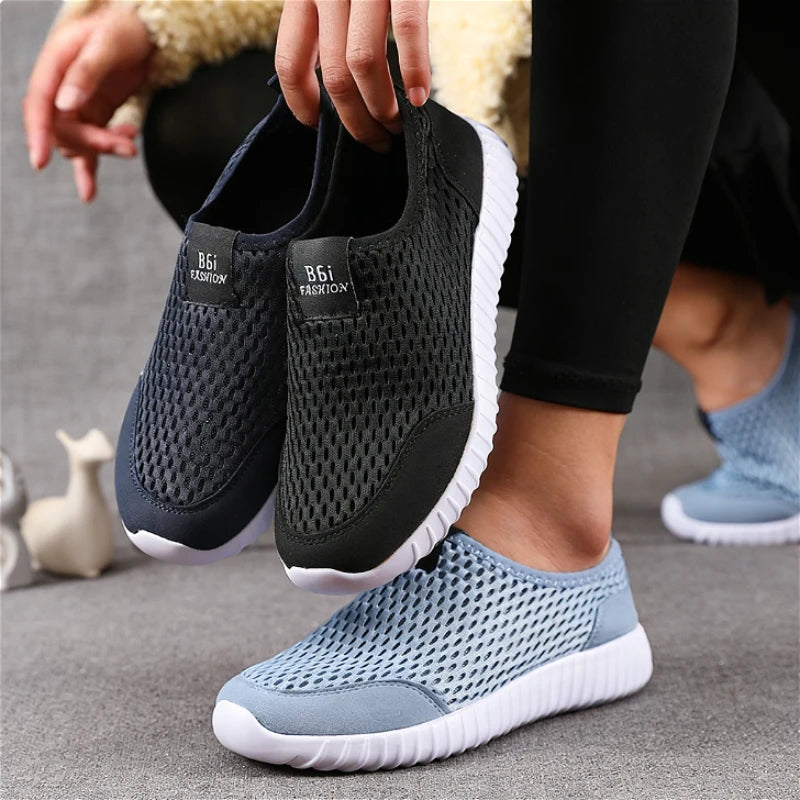 Women's Slip-On Mesh Sneakers – Lightweight Breathable Walking Shoes Women's Mesh Sneakers Axl