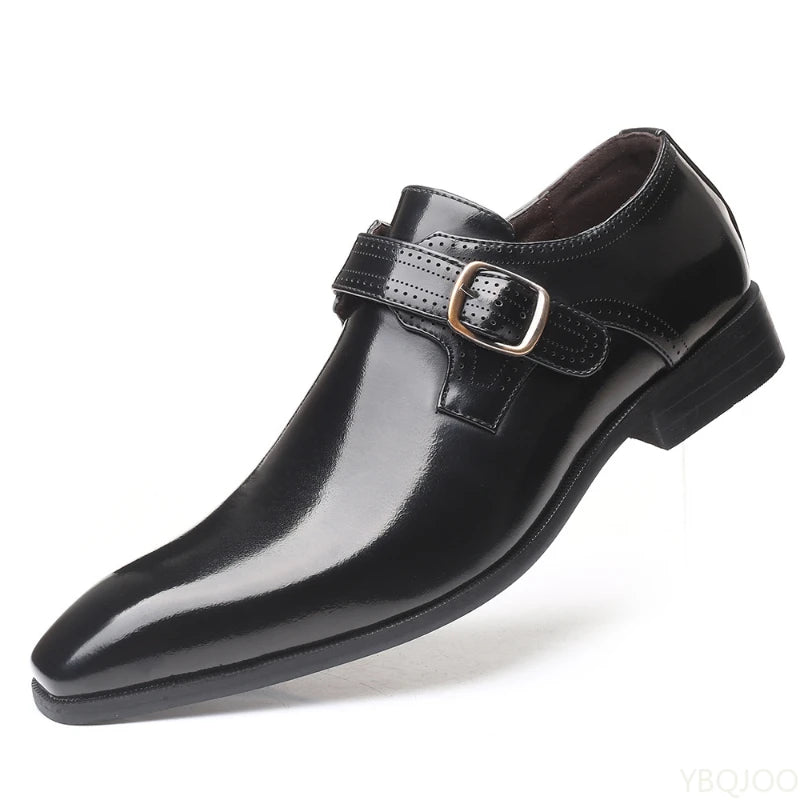 YBQJOO Men's Slip-On Dress Loafers | British Style Plus Size Men's Dress Loafers Axl black 43