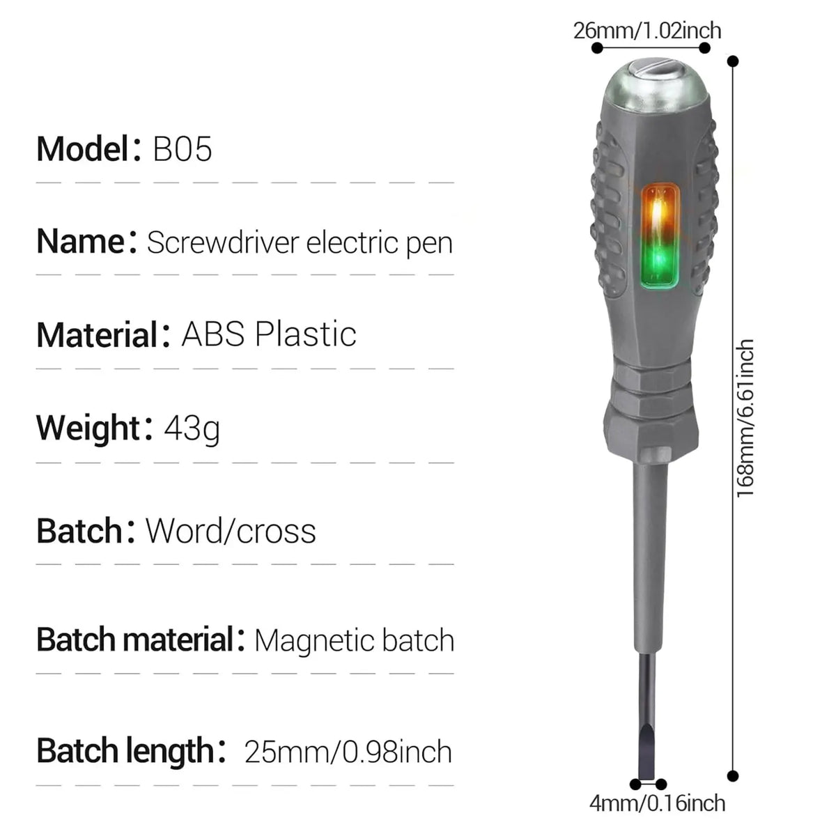 2-in-1 Voltage Tester Screwdriver | AC Non-Contact Test Pen Voltage Tester Screwdriver Axl Word head