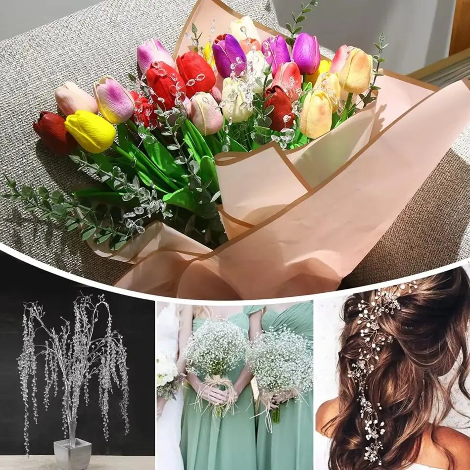 Crystal Acrylic Water Droplet Flowers | DIY Wedding & Décor Artificial Flower Decor Axl