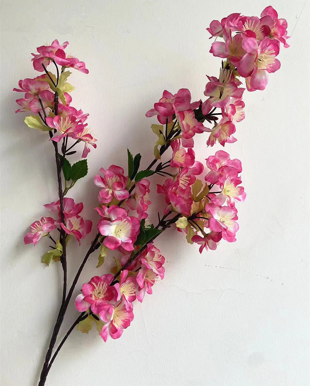 Silk Artificial Cherry Blossom Branch 67cm | Sakura Décor Artificial Flower Branch Axl Deep Pink