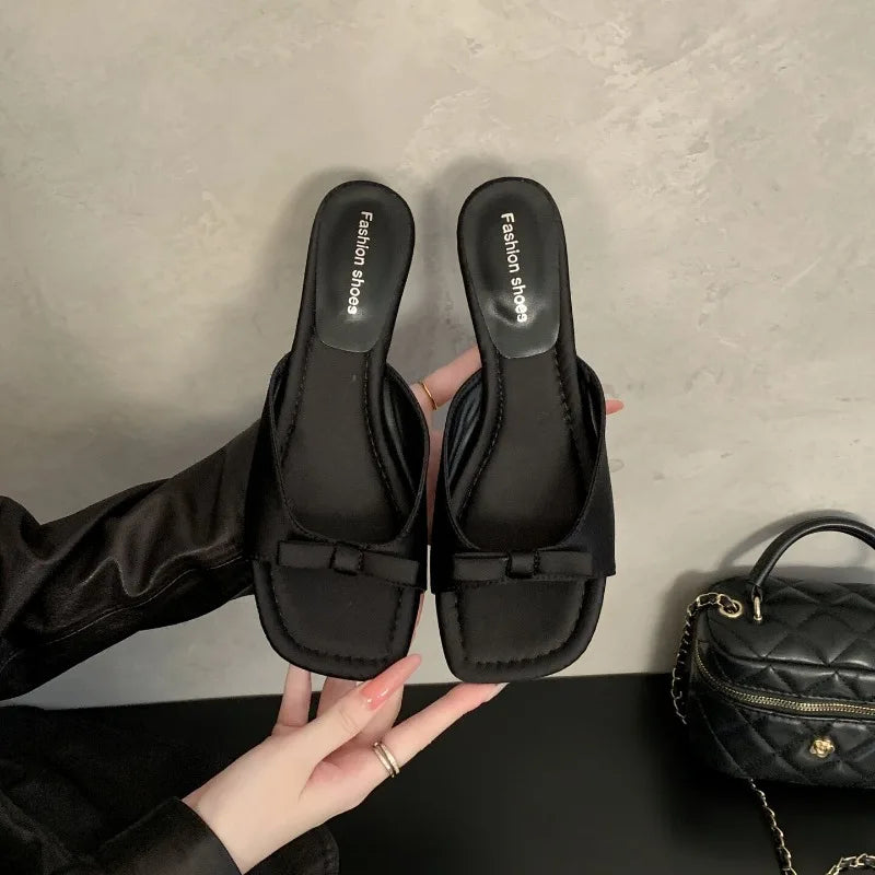 Women's Slip-On Open Toe Slides – Soft Sole Beach Slippers Women's Slide Slippers Axl black 35