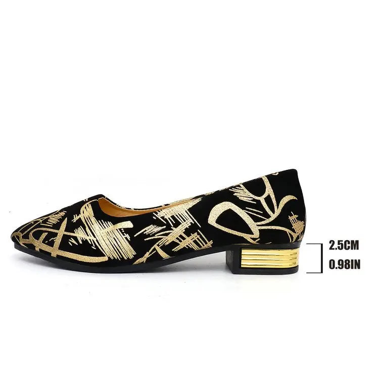 Women's Tweed Slip-On Flat Loafers – Pointed Toe Elegant Flats Flat Loafers Axl Gold 35