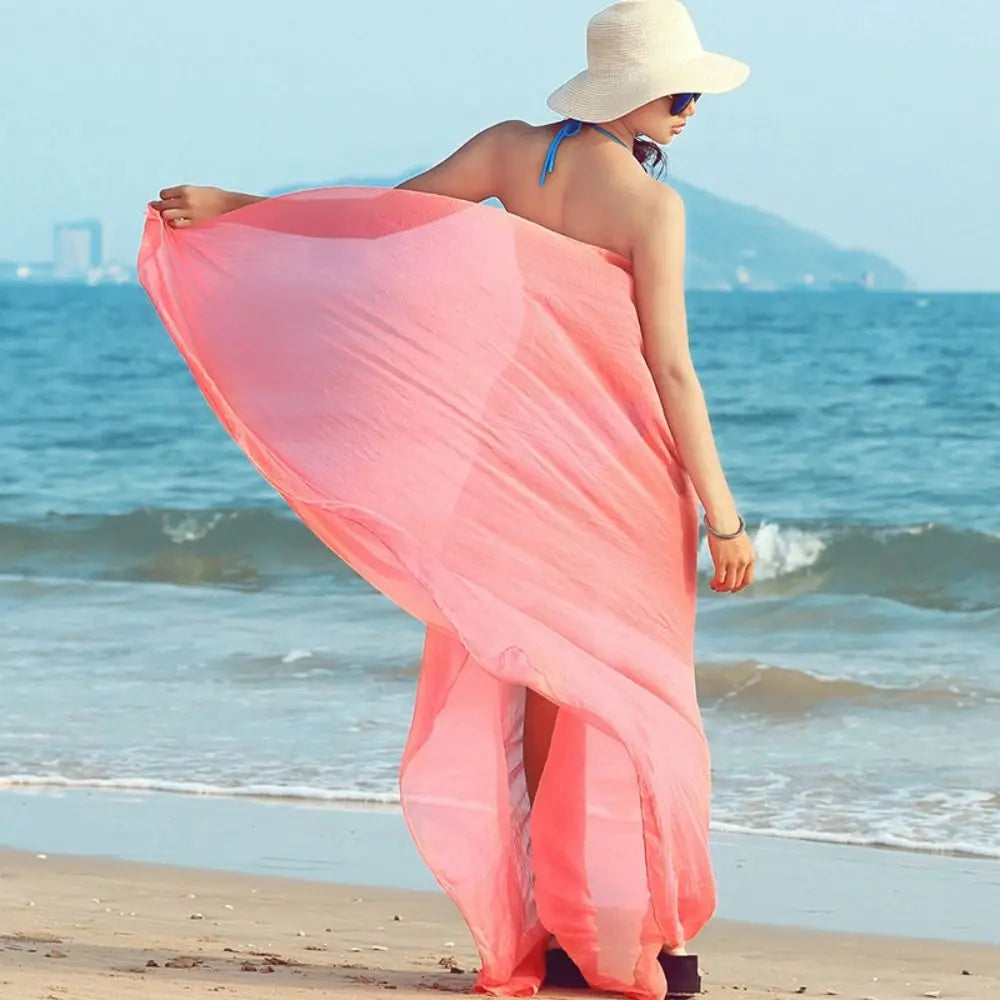 Women's Large Summer Shawl Scarf – Sun-Protective Wrap Shawl Scarf Wrap Axl pink