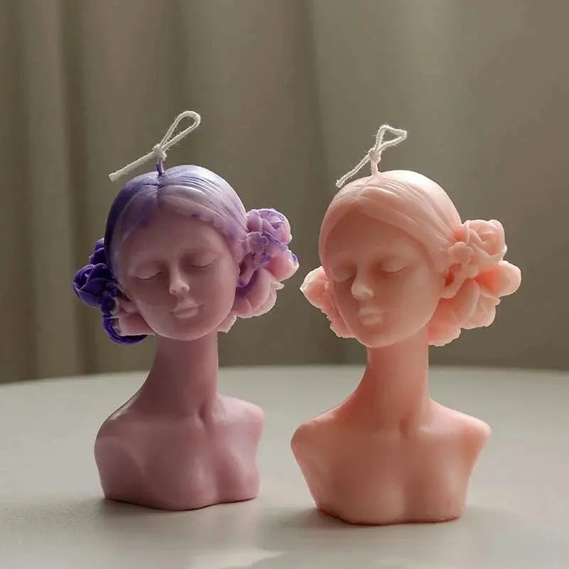 Closed Eye Girl Silicone Mold – Candle, Resin & Plaster DIY Craft Silicone Mold Axl
