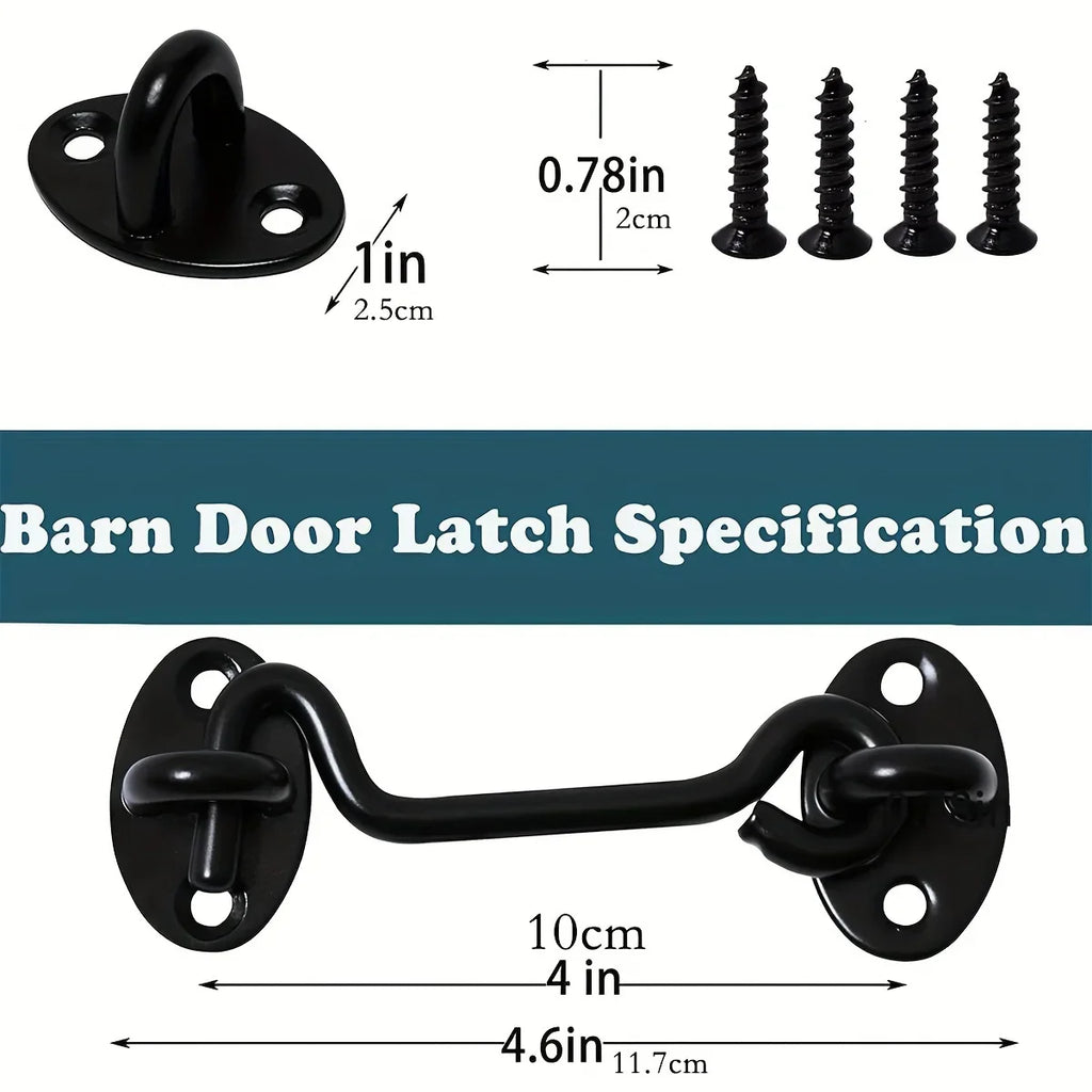 Rust-Resistant Sliding Barn Door Lock – Eye Hook Latch & Screws Door Lock Latch Axl
