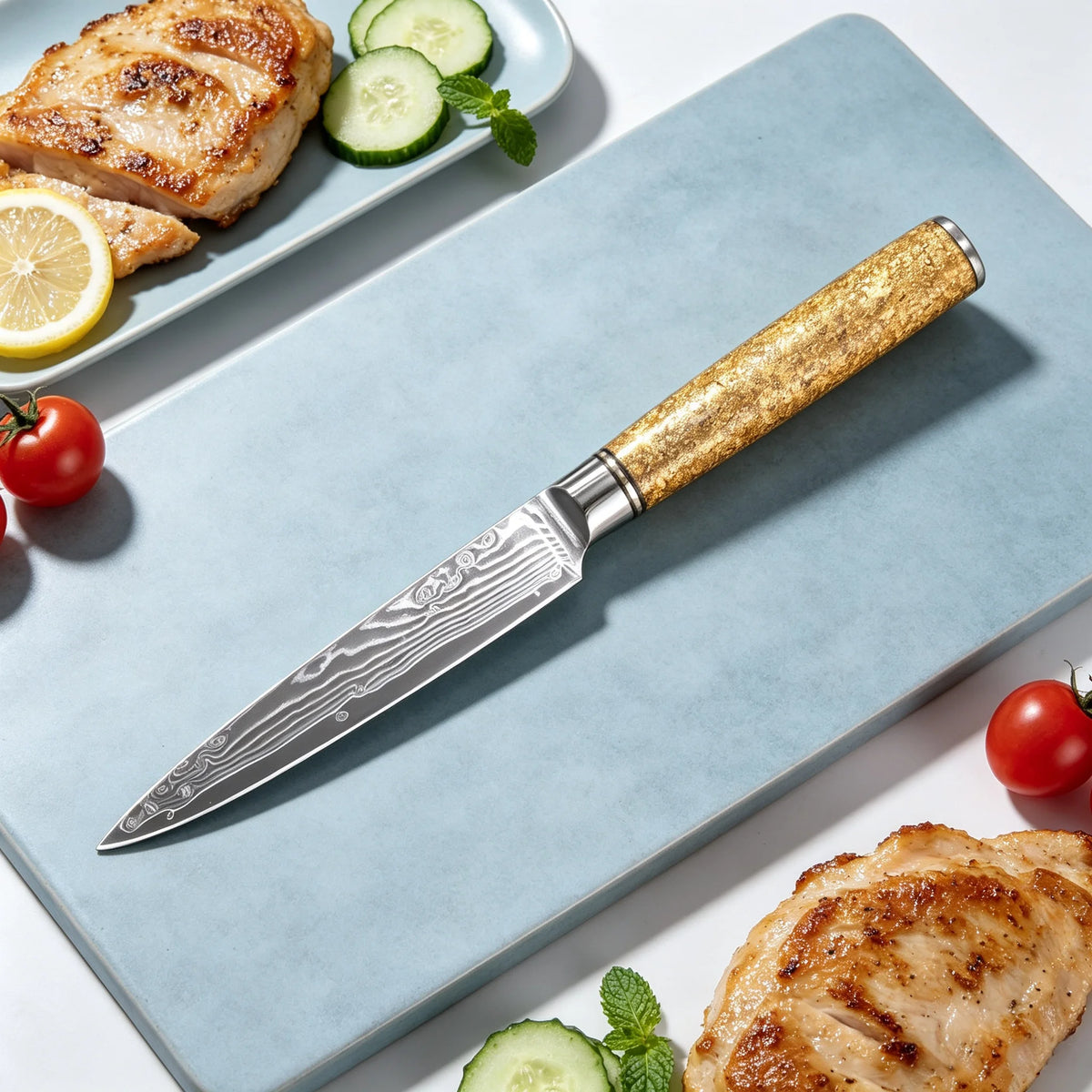 Damascus Steel 67-Layer Paring Knife – Sharp Kitchen Knife Damascus Paring Knife Axl