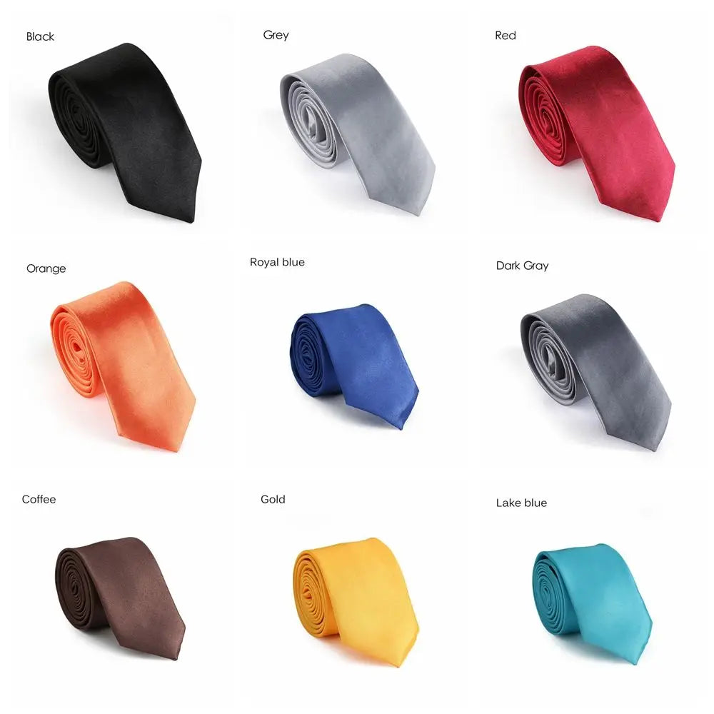 Men's Slim Solid Skinny Necktie – Faux Silk Wedding & Party Tie Men's Necktie Axl