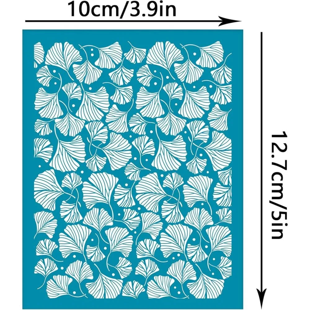 Ginkgo Leaf Silk Screen Stencil – 4x5" Reusable Clay Stencil Craft Stencil Axl