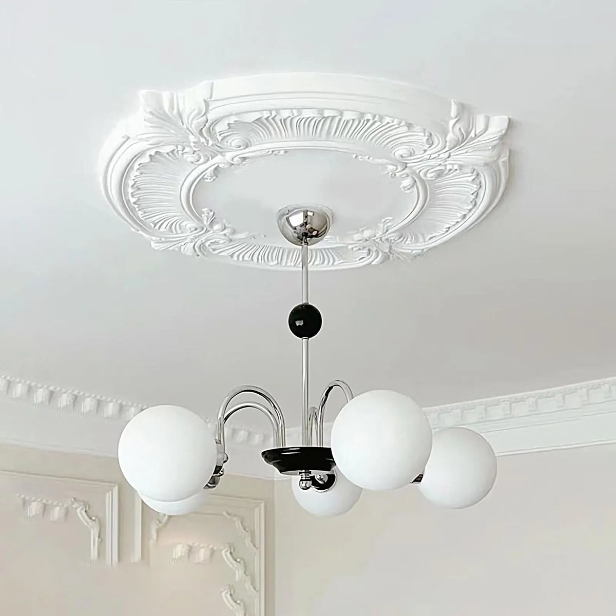 12" Split Ceiling Medallion – No-Drill Light Fixture Cover Ceiling Medallion Axl