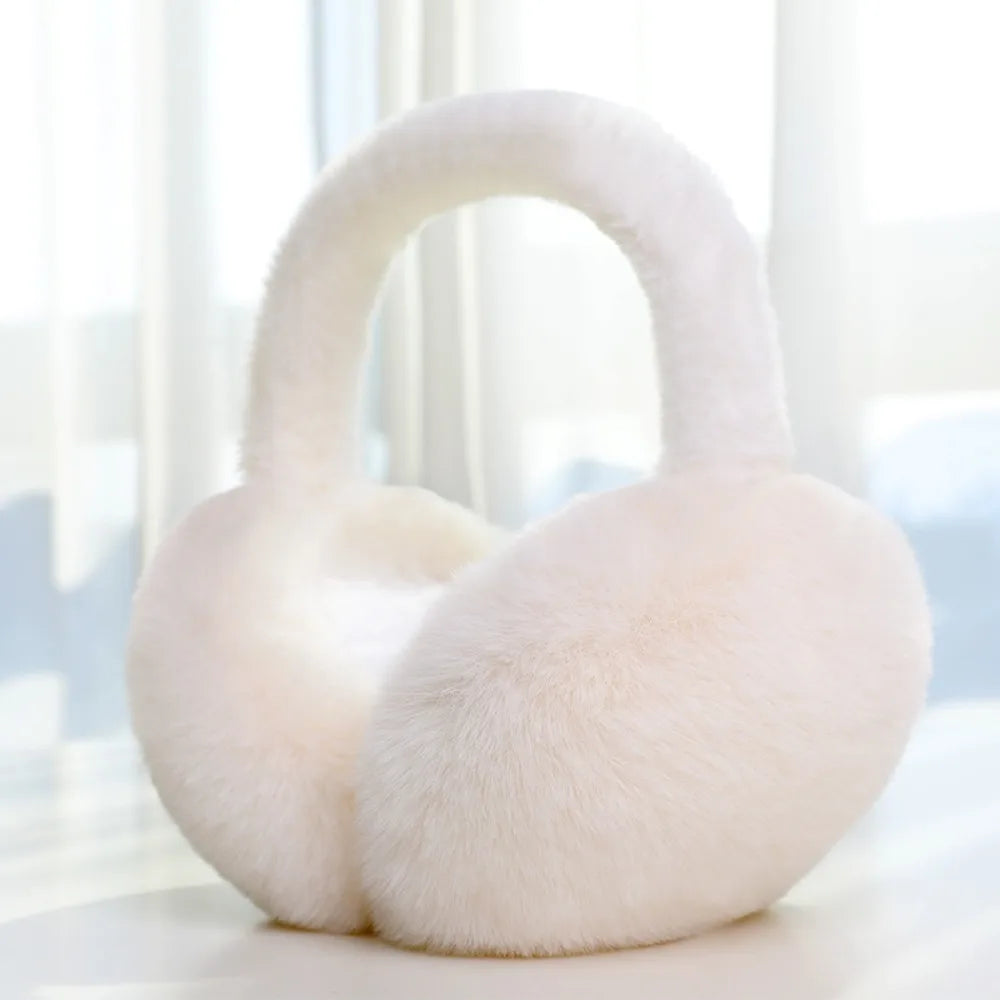 Warm Plush Ear Warmer – Foldable Unisex Winter Earmuffs Winter Ear Warmer Axl White