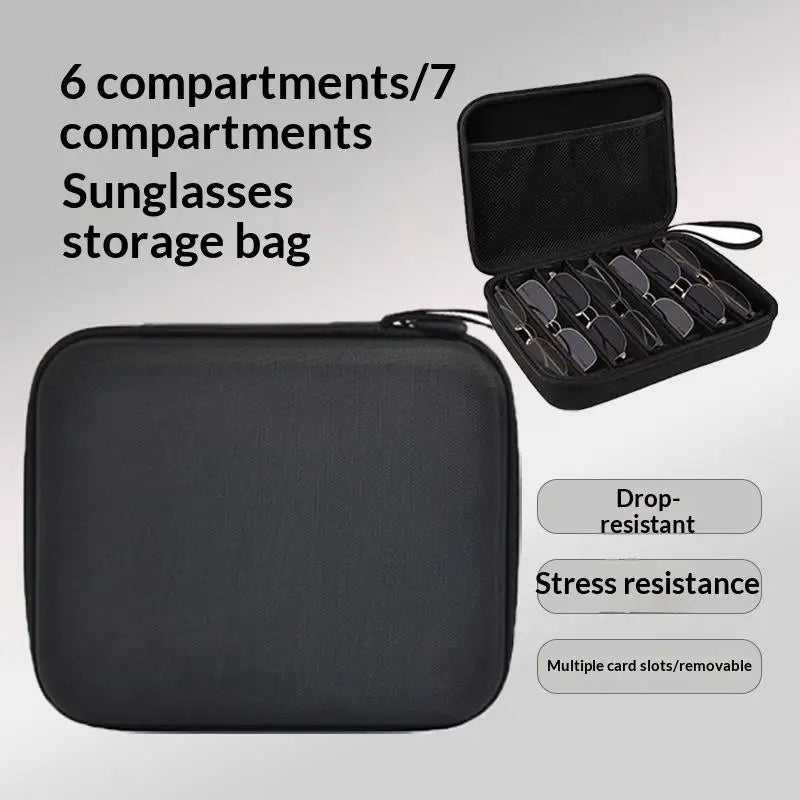 6/7-Slot EVA Glasses Organizer Travel Case – Sunglasses Storage Eyewear Organizer Case Axl