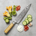 67-Layer Damascus Steel Japanese Chef Knife – 20.4cm Blade Damascus Chef Knife Axl Chef Knife
