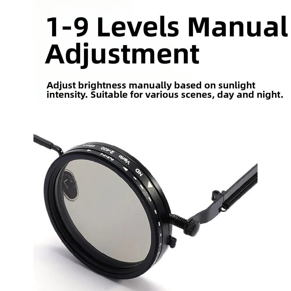 ND9 Retro Round Sunglasses – 9-Level Adjustable Dimming Anti-UV Adjustable Dimming Sunglasses Axl